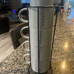 Grey Stacked Coffee Cups 
