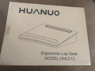 New Huanuo Portable Lap Laptop Desk With Pillow Cushion, Woodgrain, For 15.6in Laptop