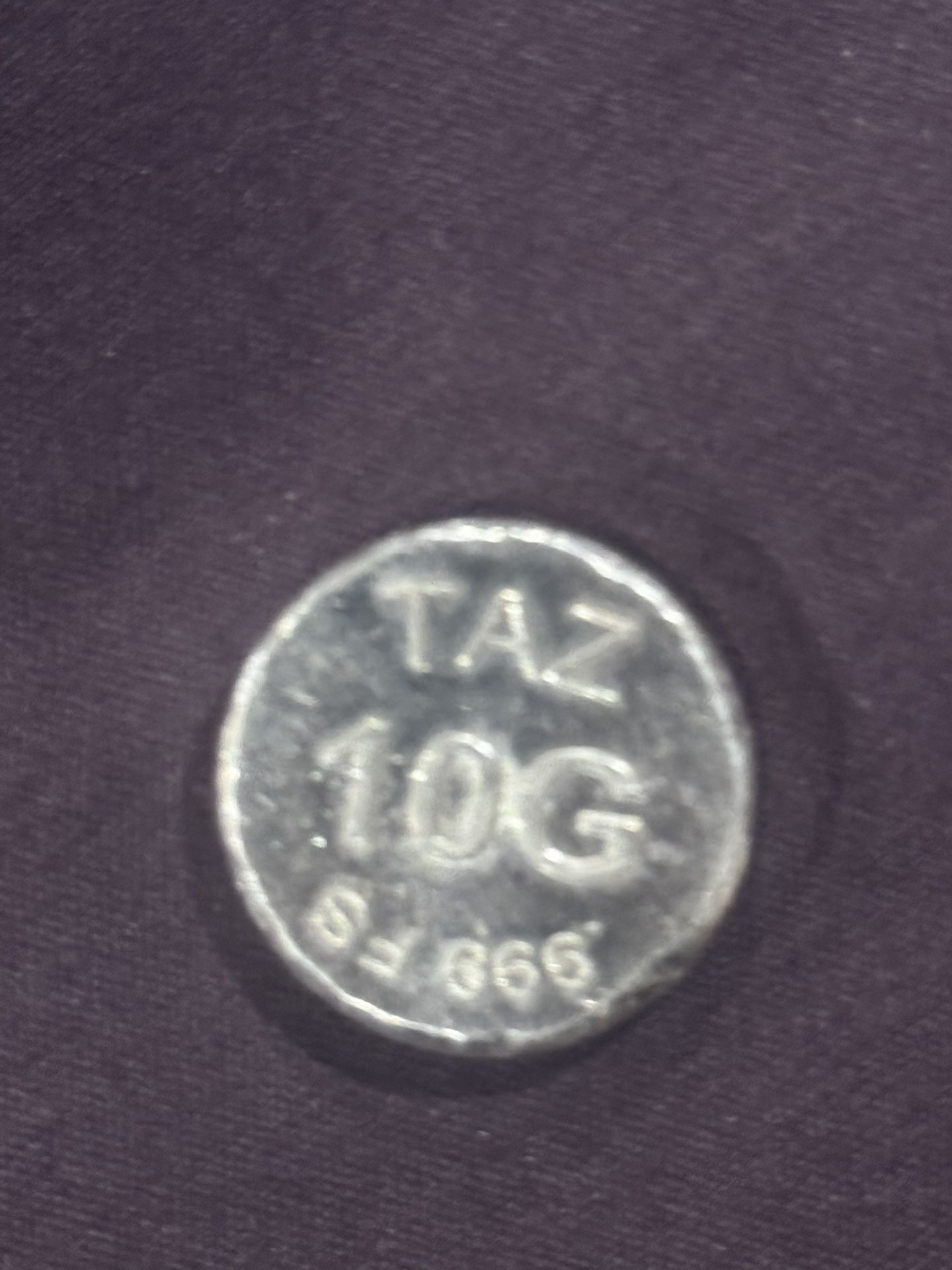 This is a 10g hand-poured silver bar.
