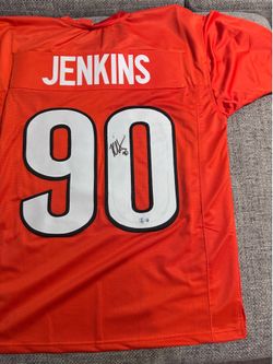 Kris Jenkins Signed Autograph Custom Jersey - Beckett Coa - Cincinnati Bengals
