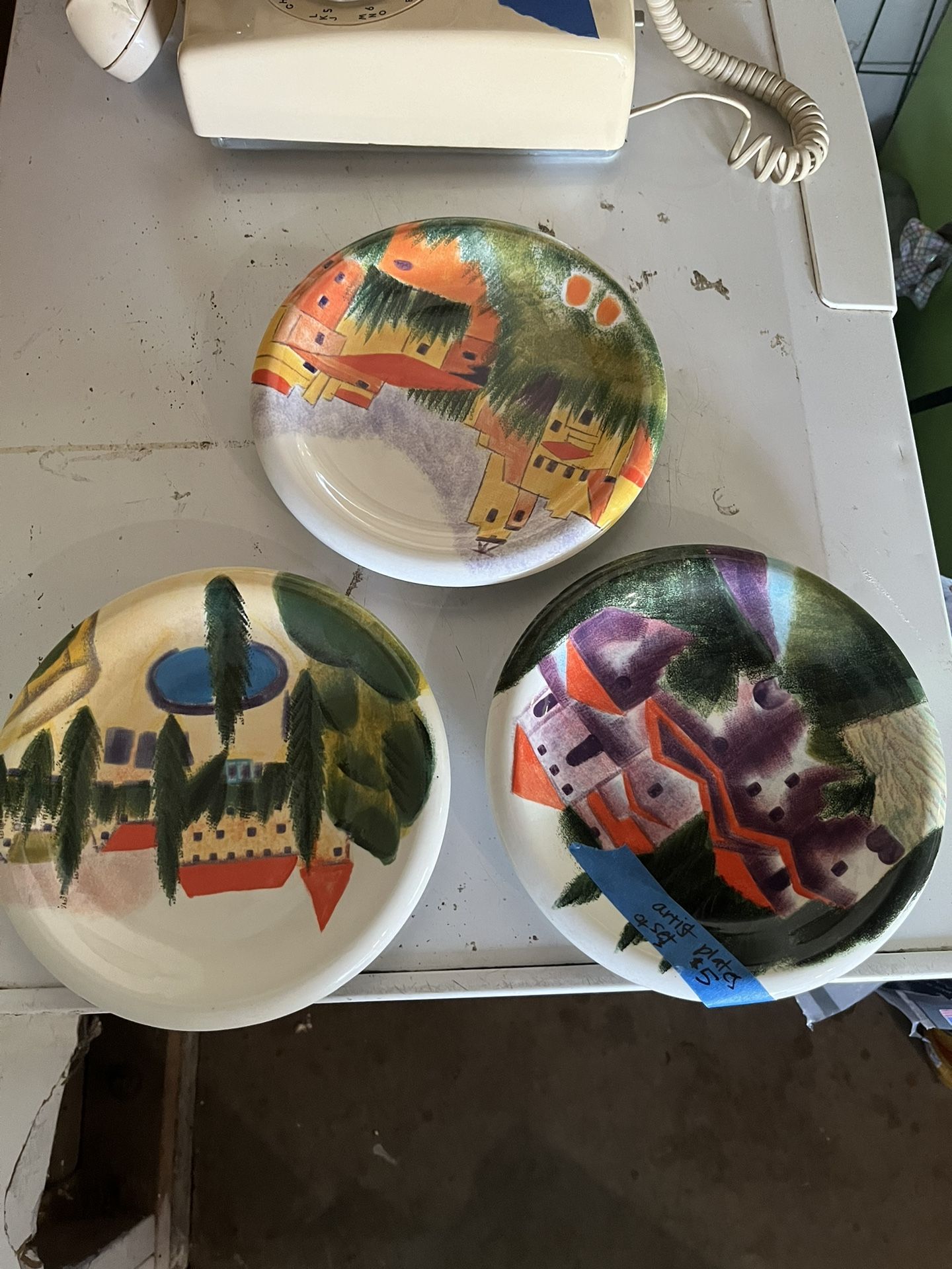 Painted Artist Plates 8.25 Inches