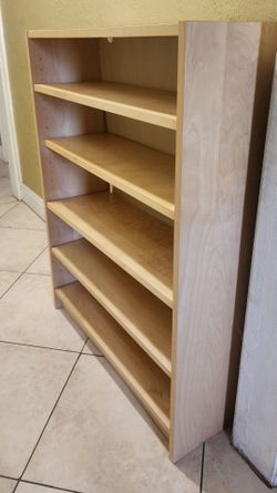 Ikea Billy Bookshelf-Light Wood 3-Shelf Bookcase, 2 more extra shelf