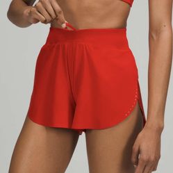 Lululemon Find Your Pace High Rise Lined Shorts Dark Red Sz. 10