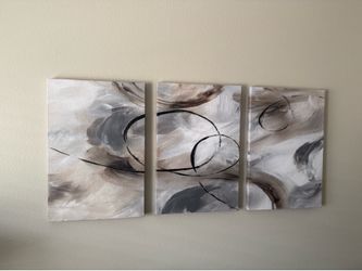 Abstract 3-Piece Canvas Wall Art Set – Neutral Modern Décor