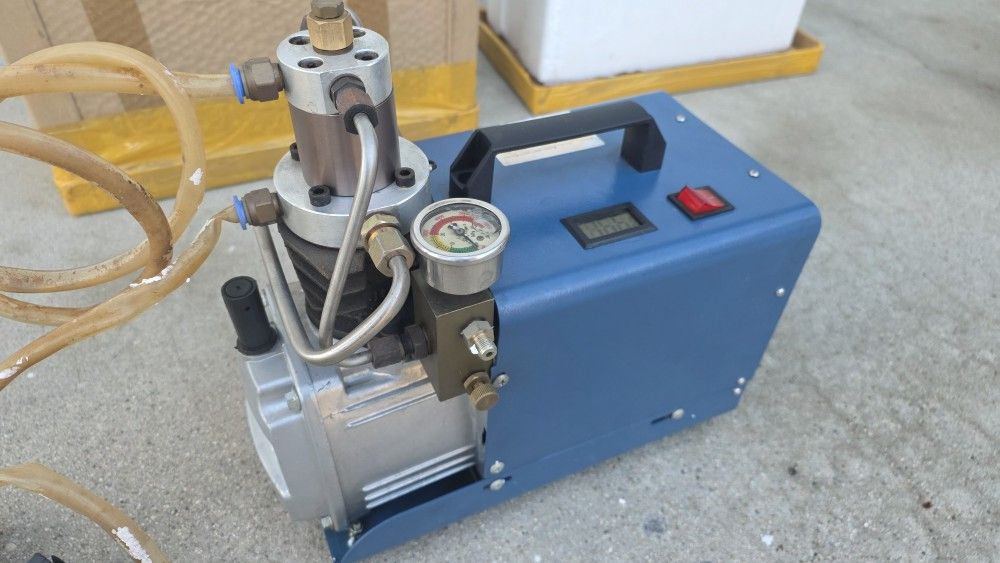 Electric PCP Air Compressor Pump,30 MPa 4500psi Portable Compressor HPA Compressor Electric Inflator PCP,Two-Stage Compression, Water Cooled, GREAT!