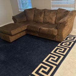Brown Suede Sectional