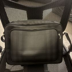 Burberry 14” Laptop Messenger Bag Black Check 
