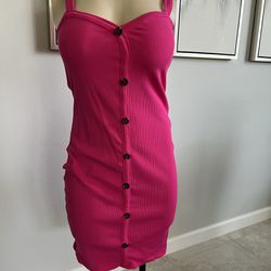 maverick pink bodycon rib dress