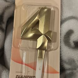 Diamond numbers candle party birthday number 4 