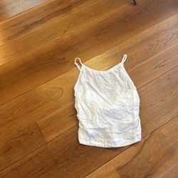 Anthropologie Cloth & Stone White Ruched Camisole Top