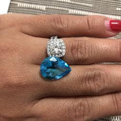 Topaz blue para joyas en pear shape