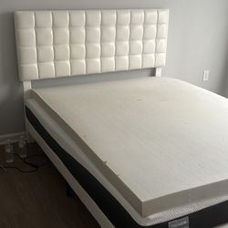 White Queen Size Platform Bed Frame