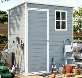 5ft x 3ft Outdoor Utility Tool Storage Shed in Gray