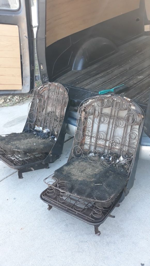 Seats off 1949 chevy panel truck