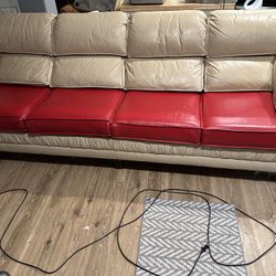 Custom Leather 7ft Couch