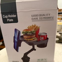 Brand new car cup holder tray with phone mount (open box, never used).