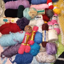 Red Heart Skein Yarn Caronsimply Soft Schachenmayr  Yarn Crochet Thread Lot Loose extras Craft Lot