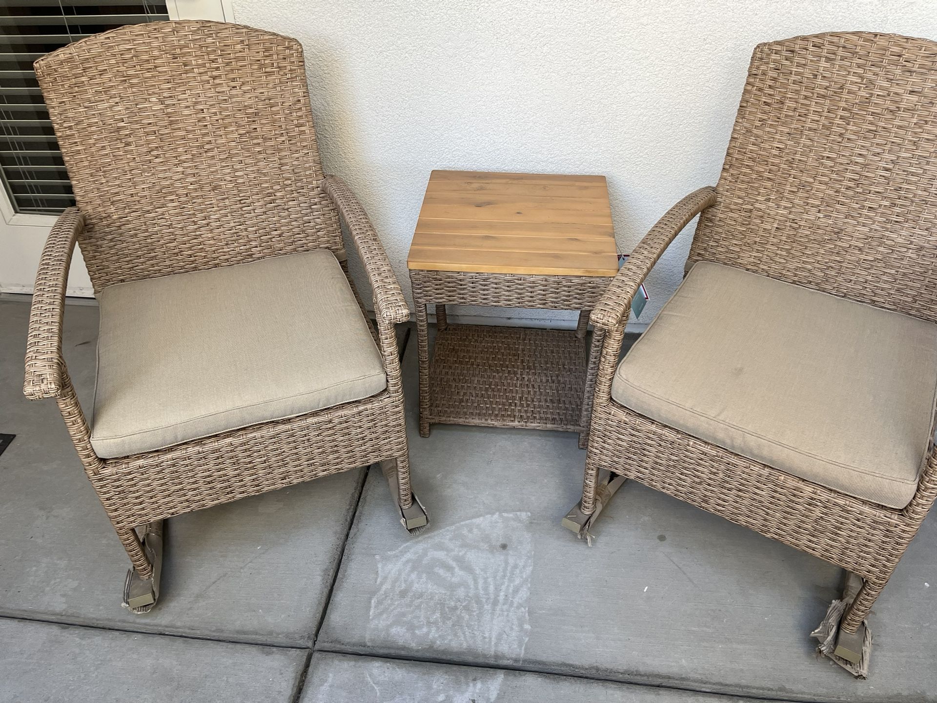 Outdoor 3 Piece Rocking Set Furniture