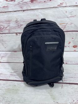 JanSport Black Backpack Zip Closure Pockets Shoulder Strap Classic labtop logo