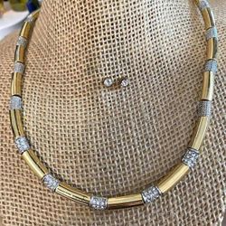 Juego Collar Aretes Adorno Stainless Chispas Joyeros Anti