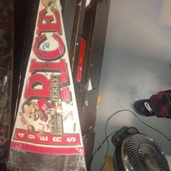 Jerry Rice Autograph Flag