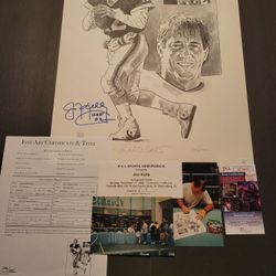 Buffalo Bills great Jim Kelly signed  Limited edition black-and-white lithograph 