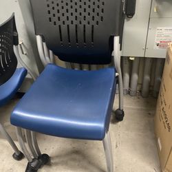 Commercial Stacking Chairs With Padded Seat And Wheels 
