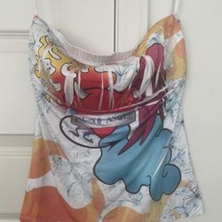 Ladies LARGE STRAPLESS HALTER WITH SHELF BRA SUPPORT•I’M NO ANGEL•