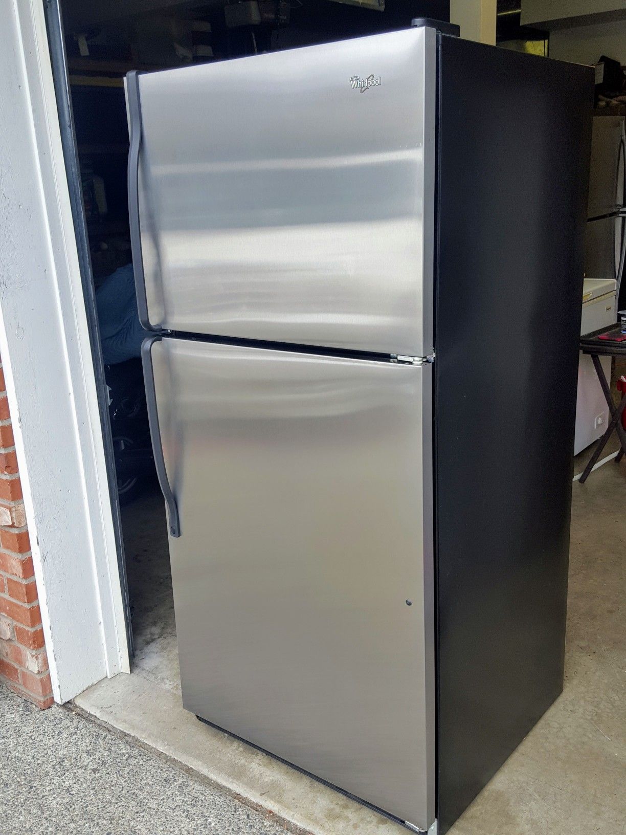 Like new Whirlpool stainless steel refrigerator