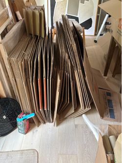 Moving boxes and packing paper