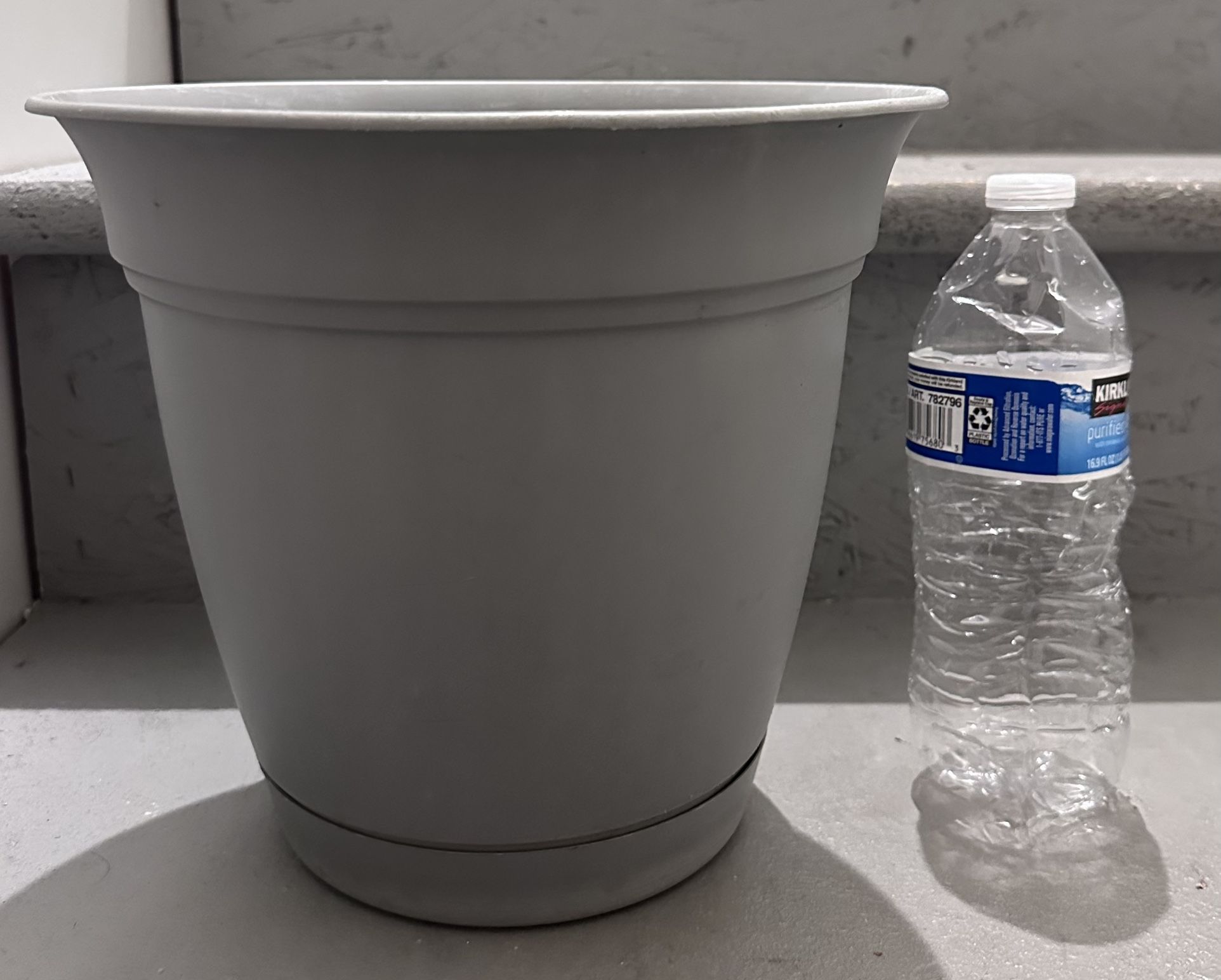 Gray 10” Plastic Plant Pot