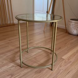 Two Gold Glass End Tables