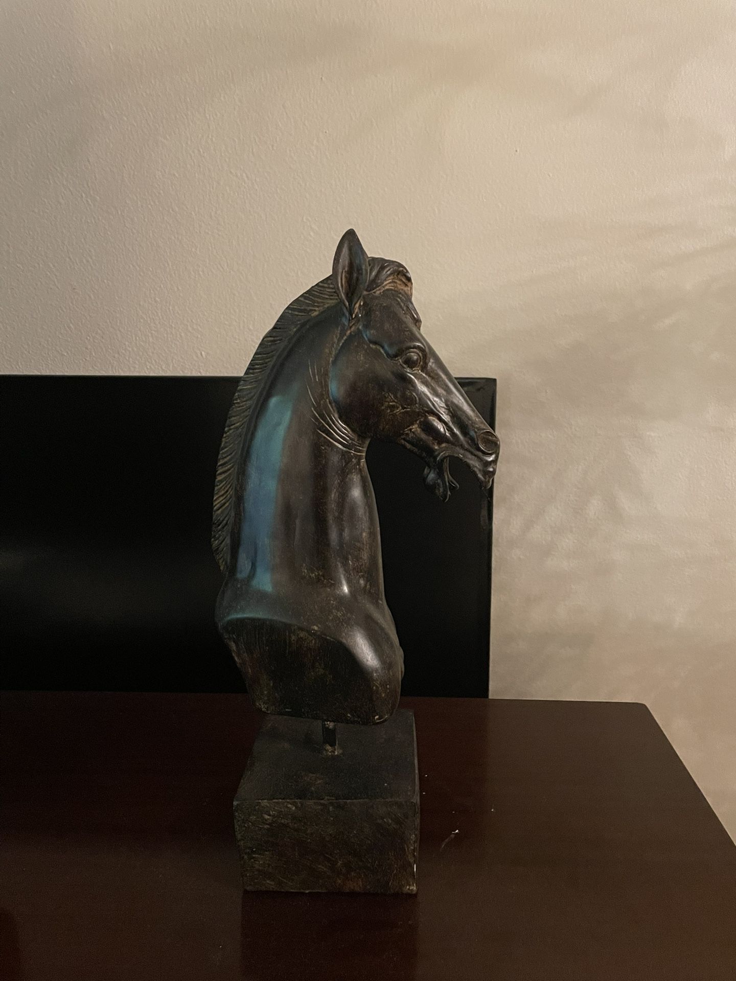 Wooden Horse Head Sculpture – Equestrian / Rustic Decor