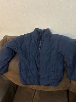 Navy Blue Puffer Zip-Up Jacket