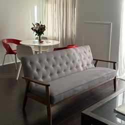 Mid Century Modern Style Gray Couch Sofa