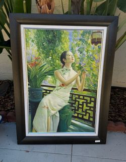 Art Woman in Garden Portrait