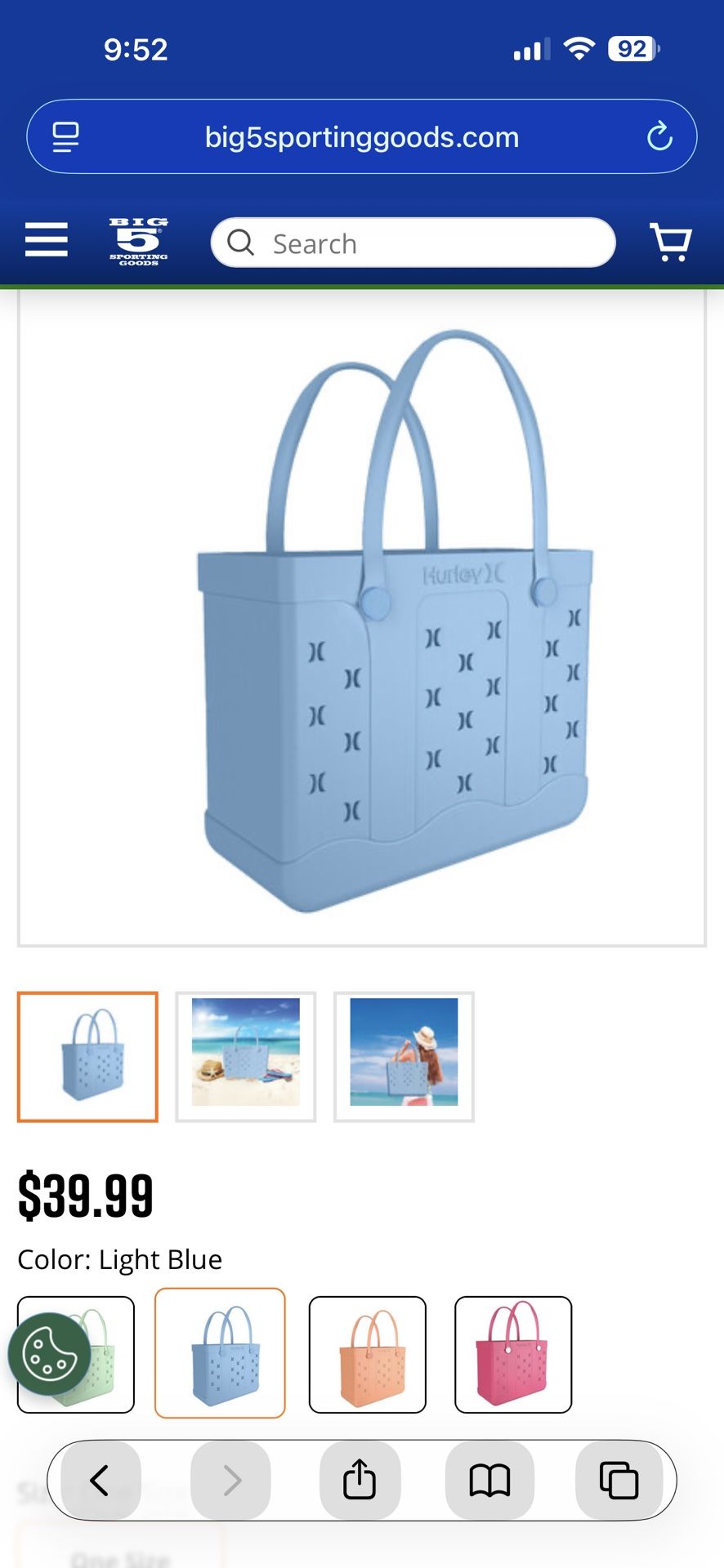 Hurley Beach Tote Bag