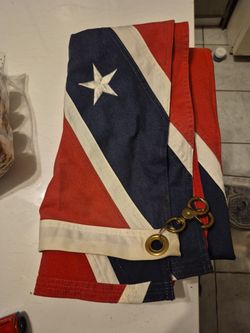Rebel FLAG- Embroidered-Georgia-Brass Gromets- Heavy stitched Cotton 