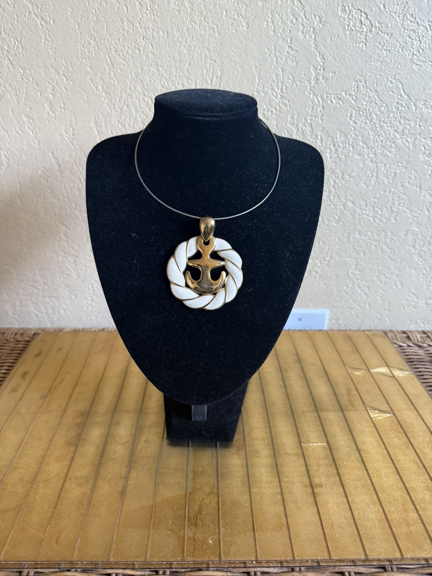 BTG Napier Anchor And Rope Necklace Pendant Circuit 1970S