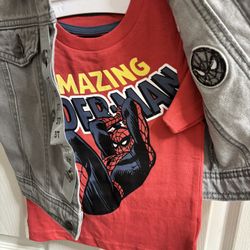 Spider-Man denim jacket and shirt set - NEW