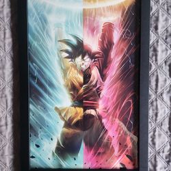 Dragon Ball Z Goku / Dragon Ball Super Goku Black Split Art Print Framed Poster