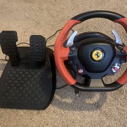 Xbox Ferrari Steering Wheel with Pedals