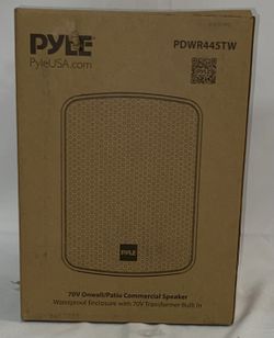 Pyle Outdoor Patio Speaker - 3.5" 2-Way Weatherproof Wall/Ceiling Mounted Dual Speaker (White)