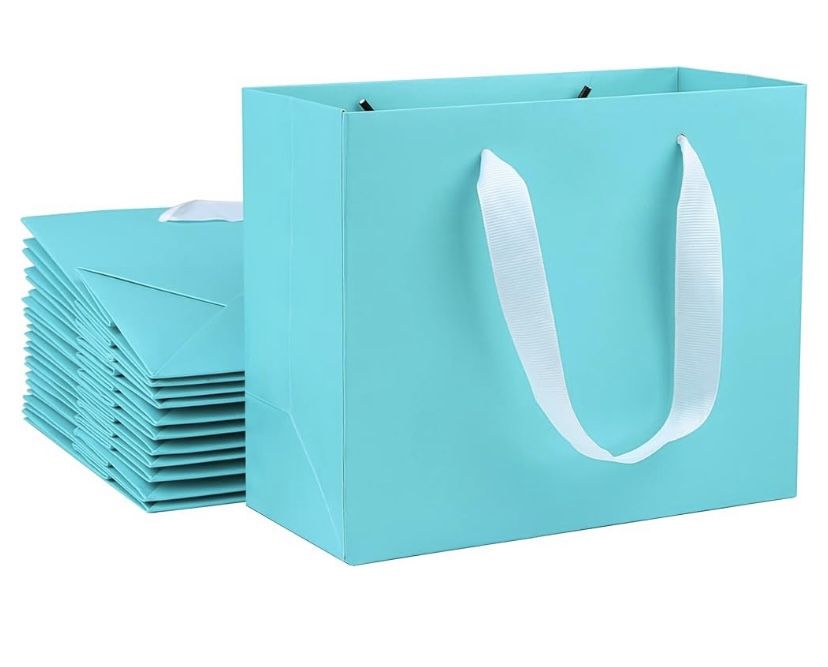 Teal Gift Bags 20pcs, Light Blue Gift bags Paper Bag