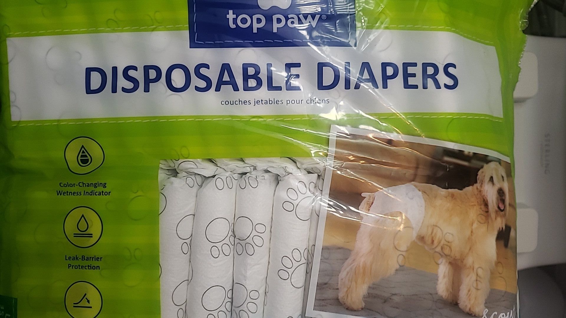 25 Top Paw Disposal Dog Diapers Size L