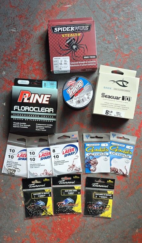 Fishing Line Hooks Barrel Lock & Swivel Brand New