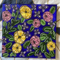 Spring Flower Painting 10”x10”