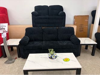 Ew black sofa and loveseat