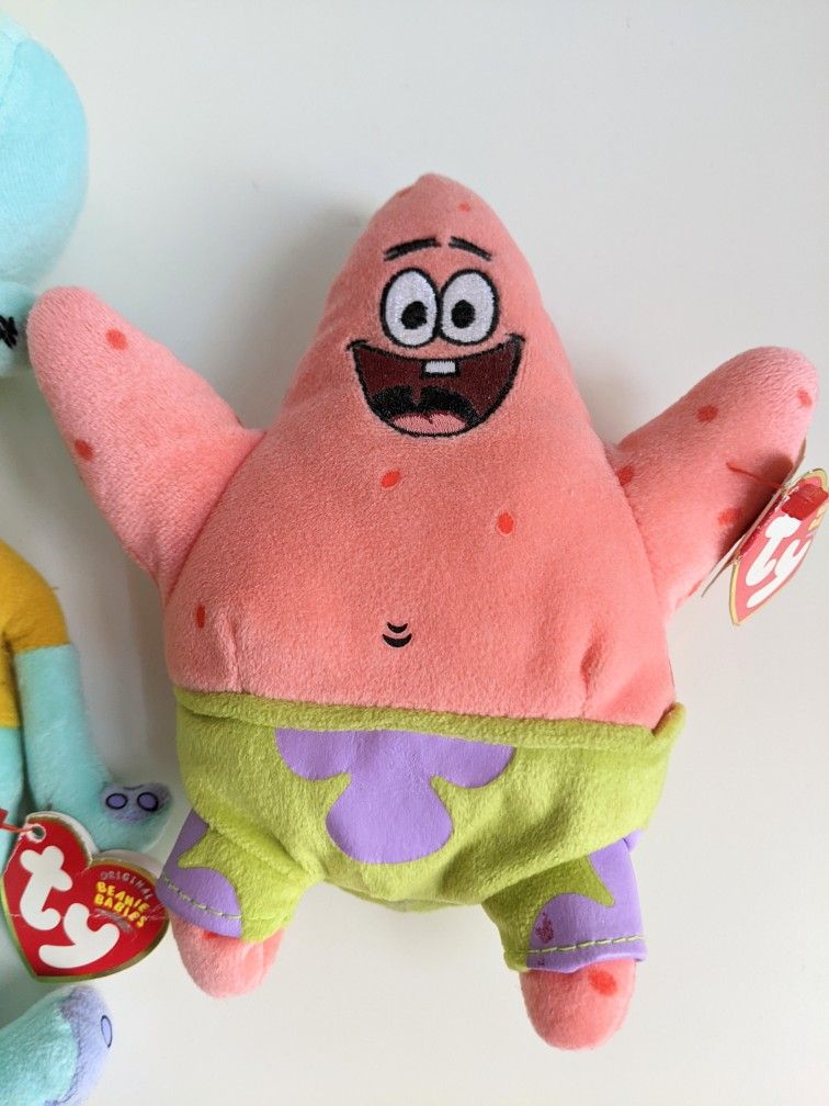 Ty Beanie Baby – MuscleBob BuffPants Spongebob Plüschfigur, Superweich & Kuschelig