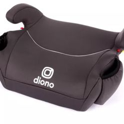 Diono Solana, No Latch, Single Backless Booster Car Seat, Lightweight, Machine Washable Covers, Cup Holders, Black
